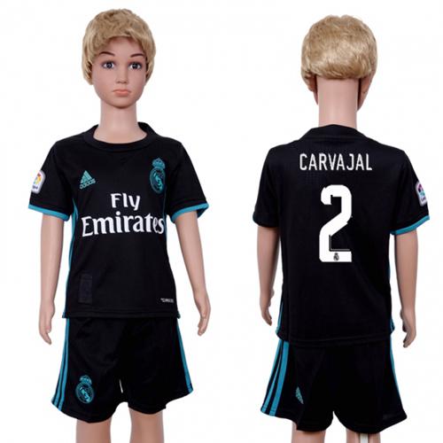 Real Madrid #2 Carvajal Away Kid Soccer Club Jersey - Click Image to Close